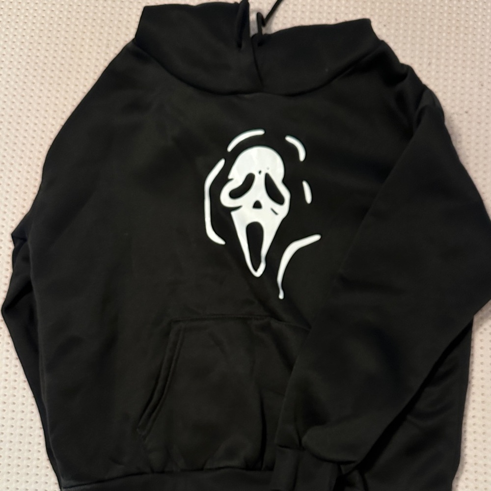 SHEIN Black Hoodie with White Graphic
